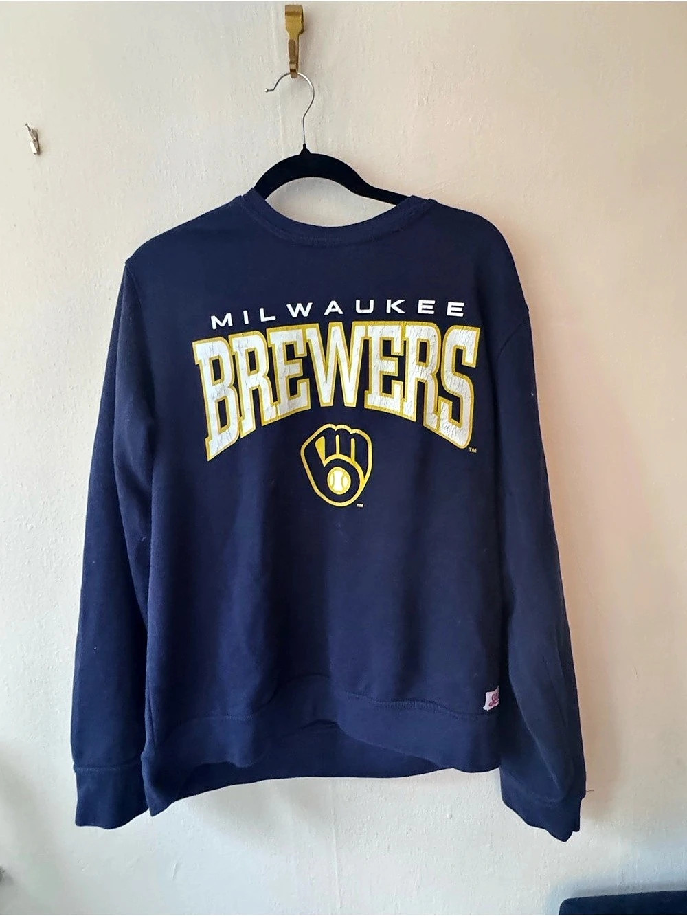Stitches Milwaukee Brewers MLB Crewneck Sweatshirt Large